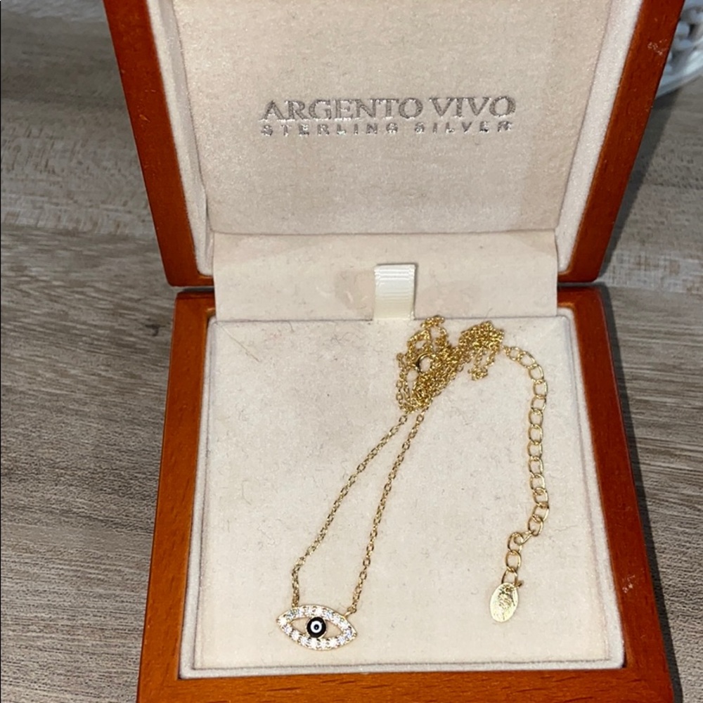 Gold evil eye necklace